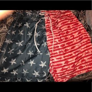Men’s America themed swim trunks